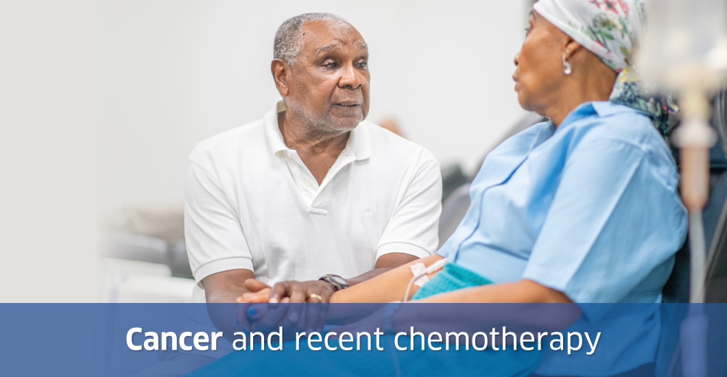Cancer and recent chemotherapy